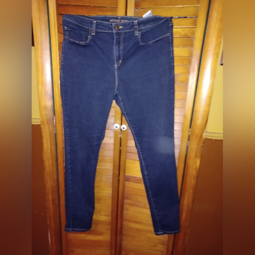 Michael Kors Navy Izzy Skinny Jeans - Women's Stretch Denim Size 12